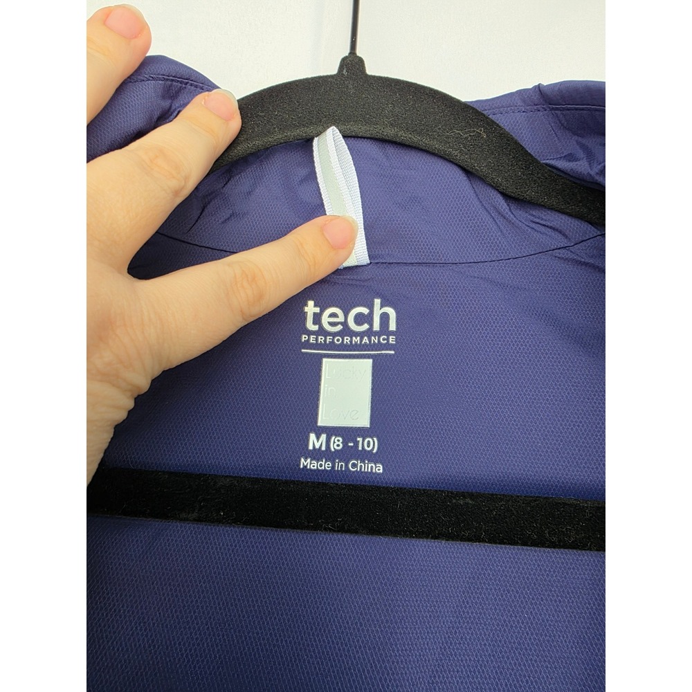 Lucky in Love Tech Performance Vest Navy Blue Neon Orange Zip Womens Medium - Picture 3 of 9